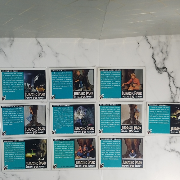 Vintage JP Topps Trading Cards Lot of 10 Jurassic Park Movie Cards Lot # 4 - Picture 6 of 8